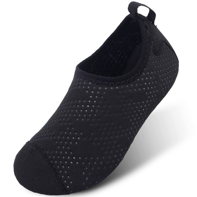 JIASUQI Quick Dry Beach Walking Water Shoes for Kids Boys Gilrs Dot Black US 2.5-3 M Little Kid - Image 1